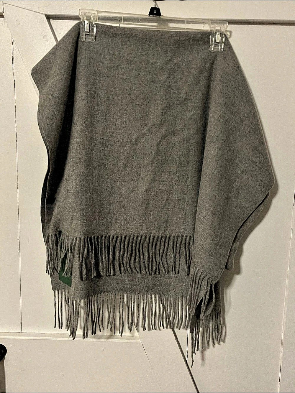 Proud Sratkania Wool Gray Fringe Wrap NWT